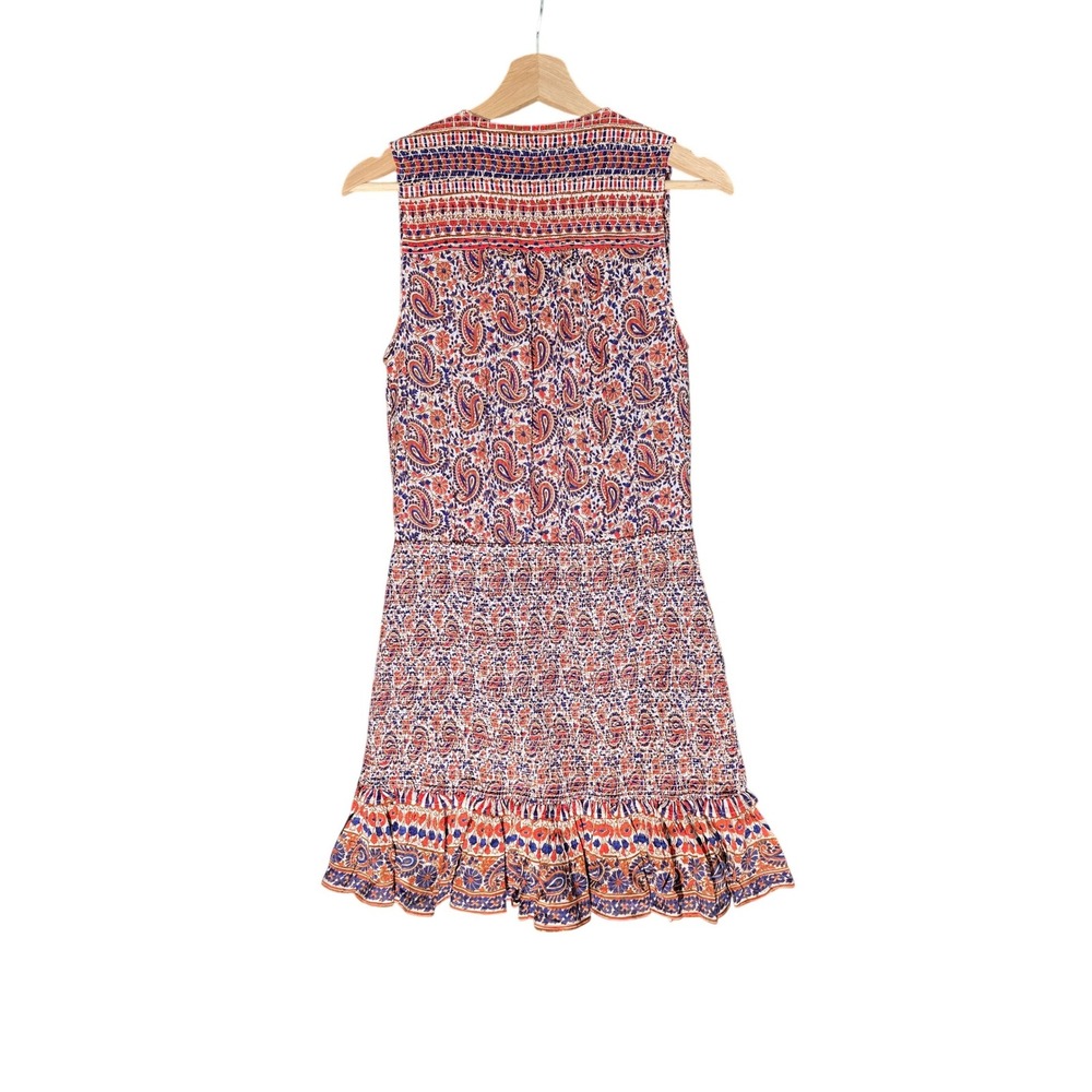 Veronica Beard Cox Paisley Smocked Mini Dress Women XS - Picture 3 of 9